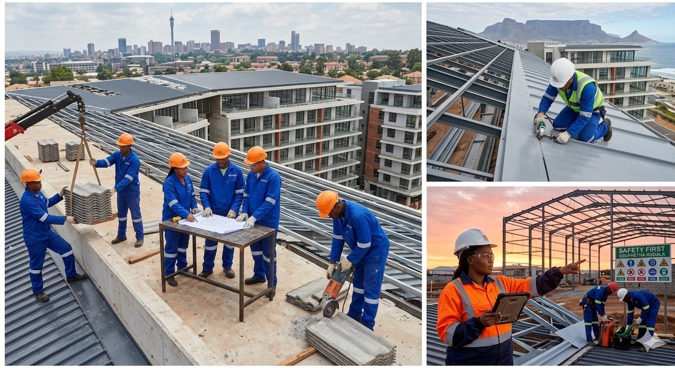 Roofing experts at work on a Johannesburg home